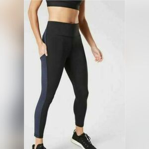 Athleta colorblock, black and navy mesh leggings, XS